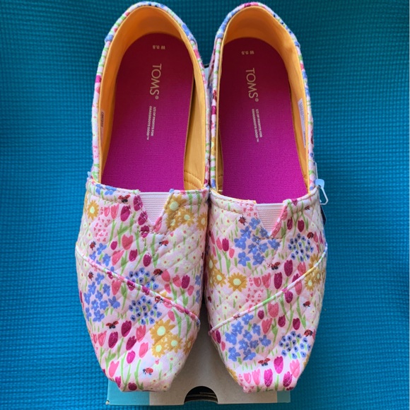 TOMS Alpargata Parfait Pink Repreve Flower Fields Quilted Knit - Picture 9 of 13